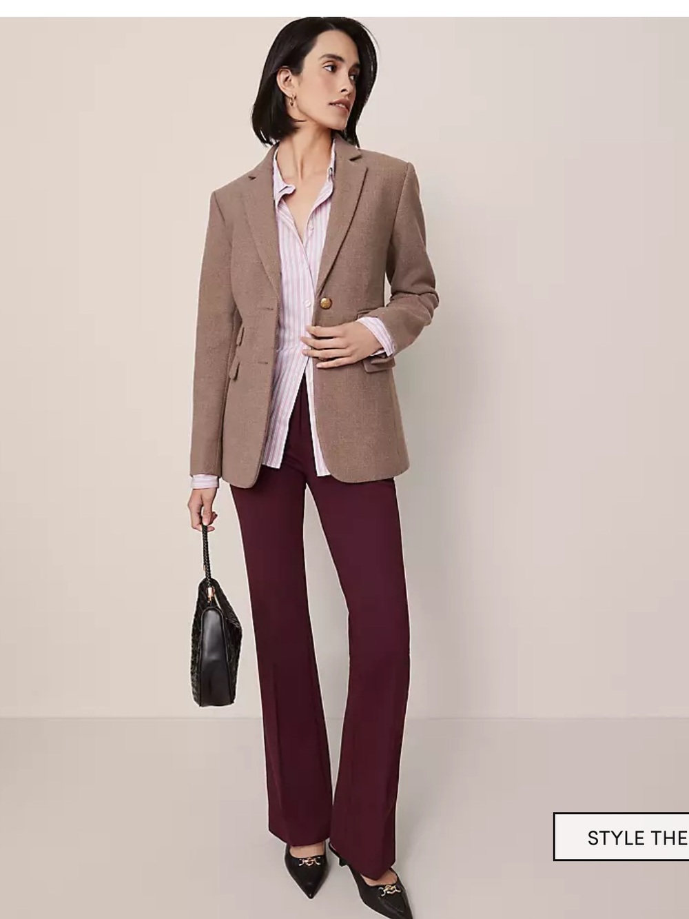 NWOT sold out 12p Ann Taylor Skinny Flare Pant in Ponte - Poised Plum